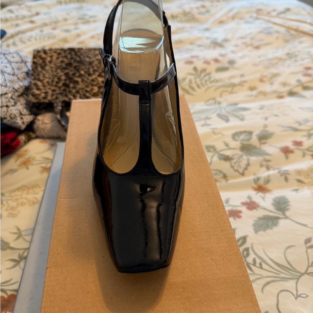 Franco Sarto Black Patent Heels